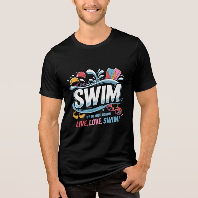 Swim Passion T - Shirt. Tri-Blend Shirt (Vorderseite)
