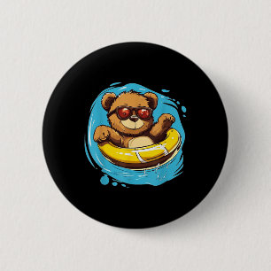 Swim Ring Teddy Bären Kostüm für Schwimmbadliebhab Button