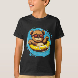 Swim Ring Teddy Bären Kostüm für Schwimmbadliebhab T-Shirt
