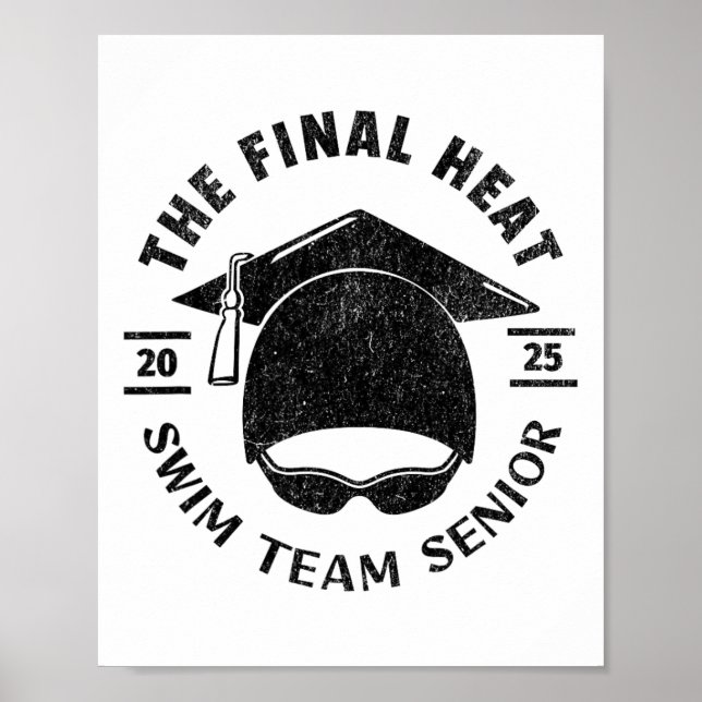 Swim Senior 2025 Graduation Cap Poster (Vorne)