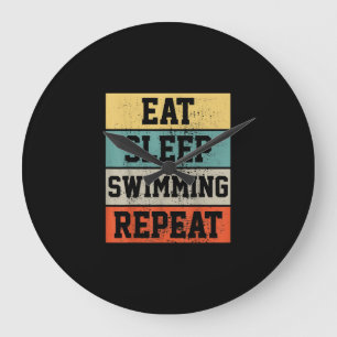 Swim Swimmer Swimming Gift Große Wanduhr