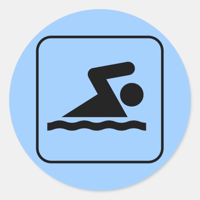 Swim-Symbol-Sticker Runder Aufkleber (Vorderseite)