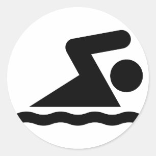 Swim-Symbol-Sticker Runder Aufkleber