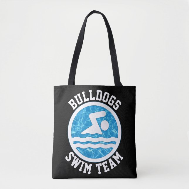 Swim Team Custom Schwimmen und Tauchen Name oder T Tasche (Vorderseite)