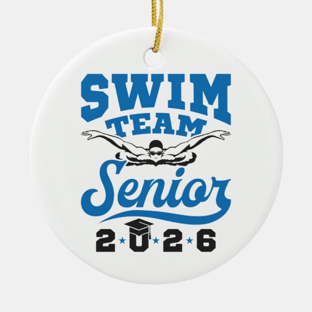 Swim Team Senior 2026 Keramik Ornament (Vorne)