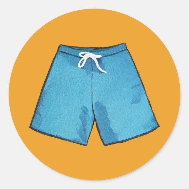 Swim Trunks Runder Aufkleber (Vorderseite)