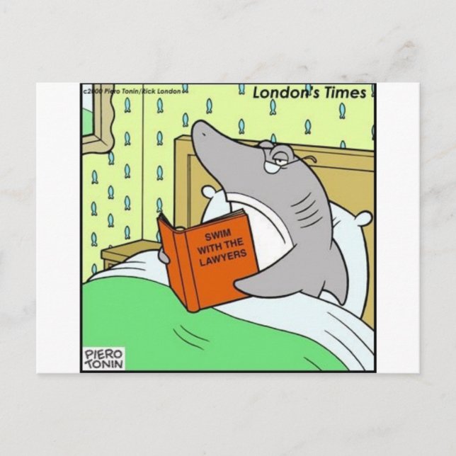 Swim W/The Lawyers Funny Tees Ohrts & Collectibles Postkarte (Vorderseite)