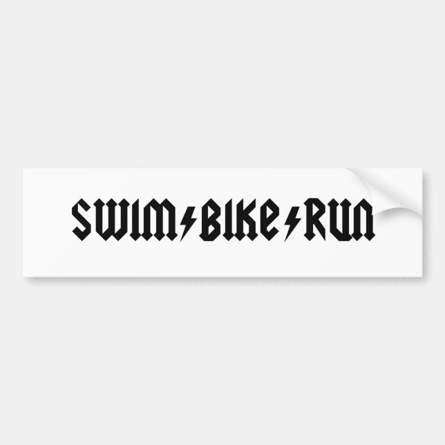 swimbikerun acdc Buchstaben Autoaufkleber (Vorne)