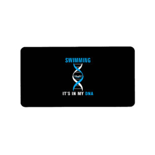 Swimmen in meiner DNA Funny SwimerSchwimmen Coole Adressaufkleber