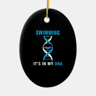Swimmen in meiner DNA Funny SwimerSchwimmen Coole Keramik Ornament