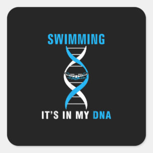 Swimmen in meiner DNA Funny SwimerSchwimmen Coole Quadratischer Aufkleber