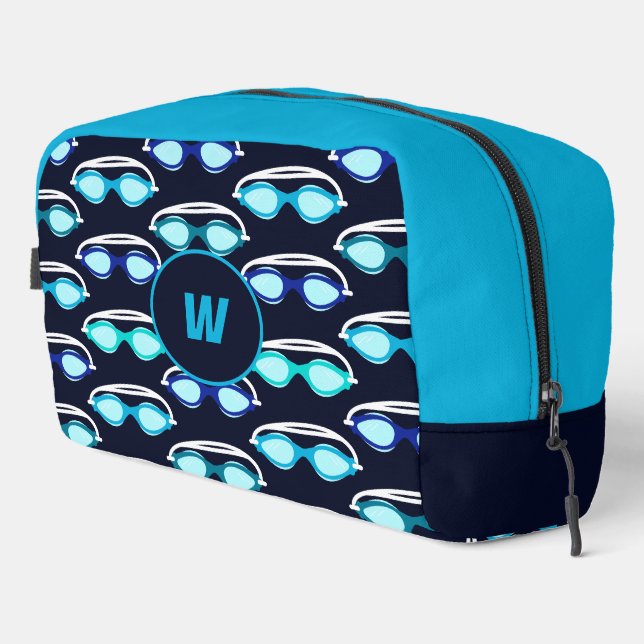 Swimmer Swimming Sports Team Monogram Waschbeutel (Rechte Ecke)