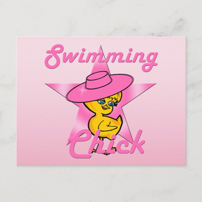 Swimming Chick #8 Postkarte (Vorderseite)