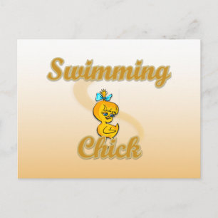 Swimming Chick Postkarte
