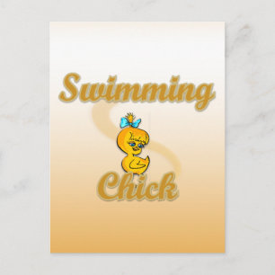 Swimming Chick Postkarte