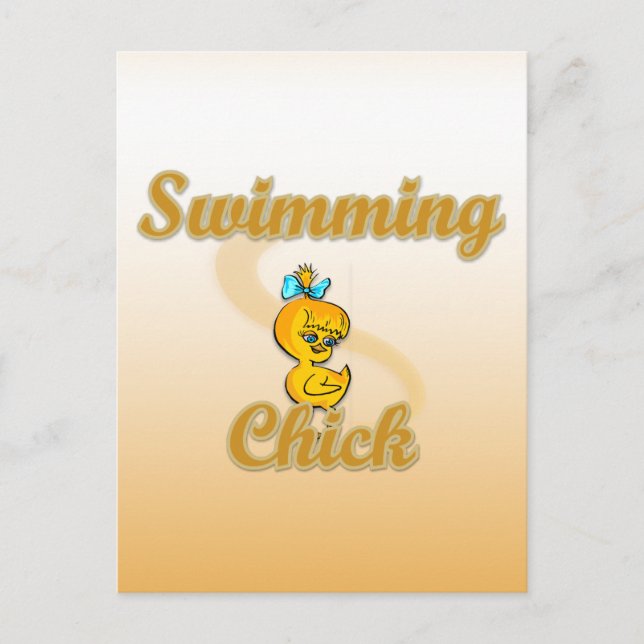 Swimming Chick Postkarte (Vorderseite)