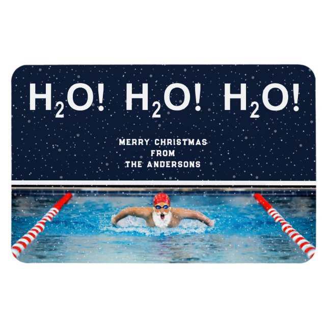swimming christmas holiday gift card magnet (Horizontal)