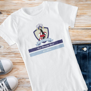 Swimming Club Wappen Niedlich Pinguin Kinder Party T-Shirt