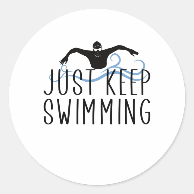 Swimming Girl Runder Aufkleber (Vorderseite)