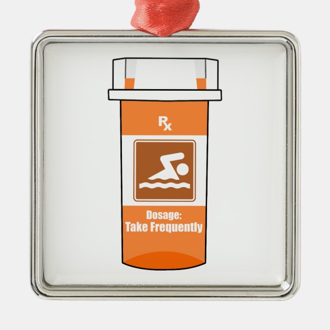 Swimming Is My Drug Ornament Aus Metall (Vorne)