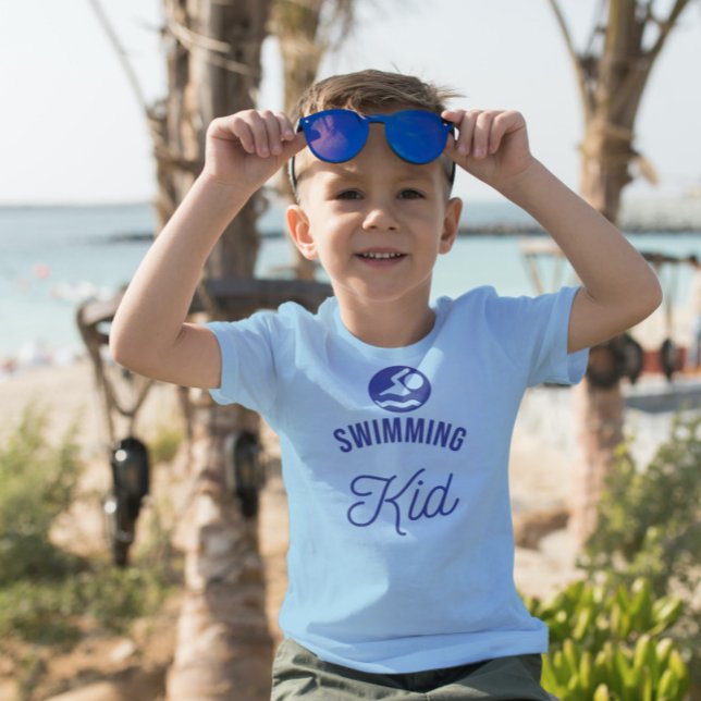 Swimming Kid  bold   typography T-Shirt (Von Creator hochgeladen)
