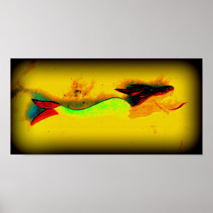 swimming mermaid poster
