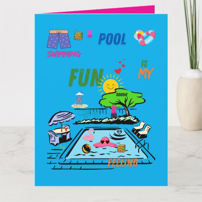 Swimming Pool Fun Karte (Vorderseite)