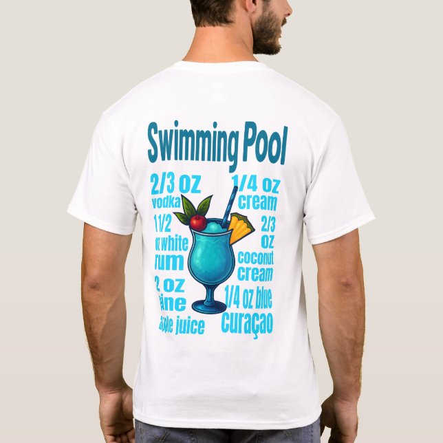 Swimming Pool T-Shirt – Retro Tropical Cocktail (Rückseite)