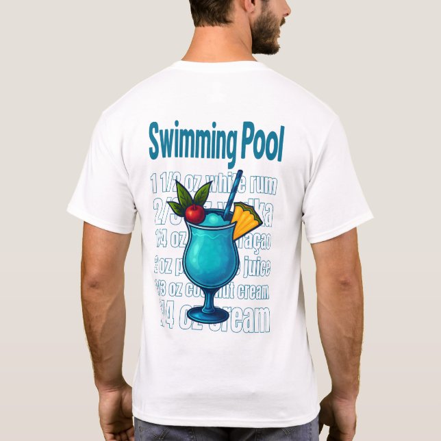 Swimming Pool T-Shirt – Retro Tropical Cocktail (Rückseite)