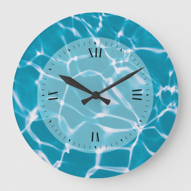 Swimming pool water reflection große wanduhr (Vorderseite)