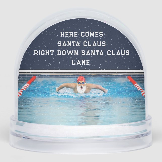 Swimming Swimmer Christmas Holiday Gift Snow Globe (Avant)