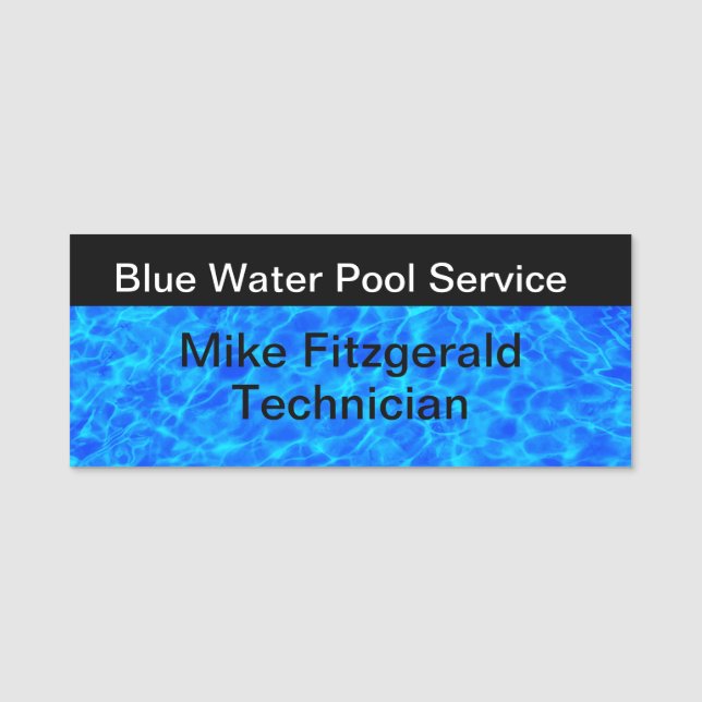 Swimmingpool-Service-Angestellter Namensschild (Vorderseite)