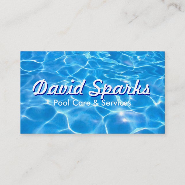 Swimmingpool-Sorgfalt-und Service-Visitenkarte Visitenkarte (Vorderseite)