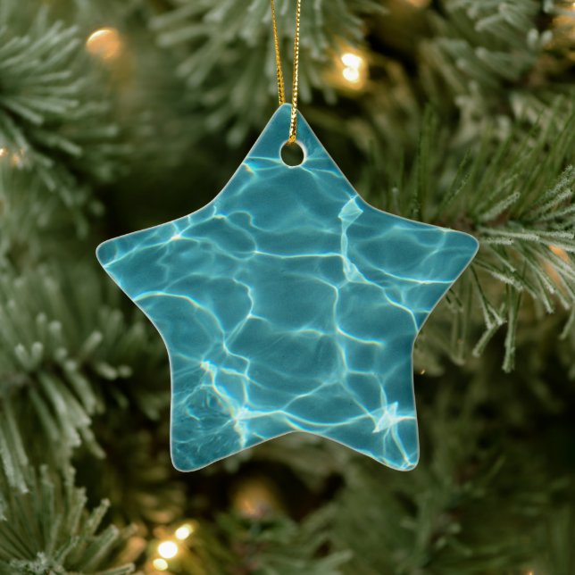 Swimmingpool Sportstern Foto Keramik Ornament (Baum)
