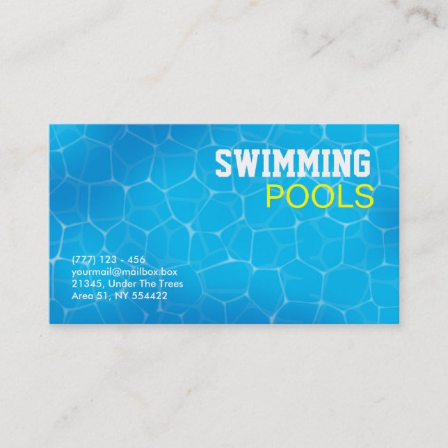 Swimmingpool-Verkäufer-Visitenkarten Visitenkarte (Vorderseite)