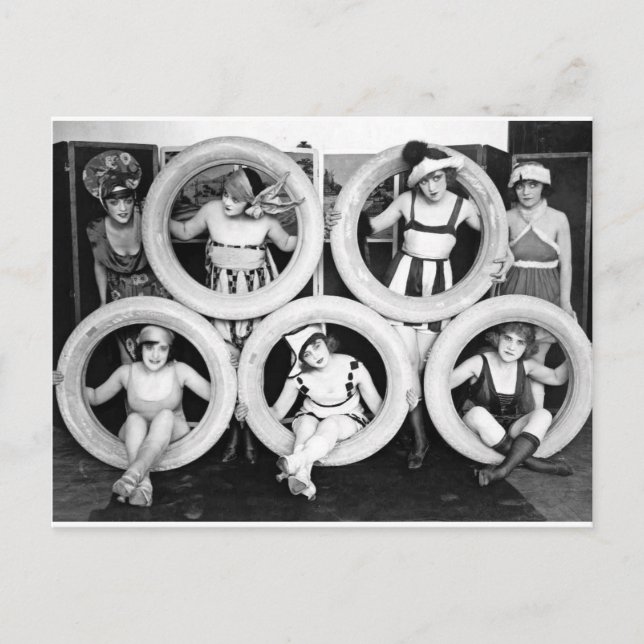 Swimsuit Flapper Girls Postkarte (Vorderseite)