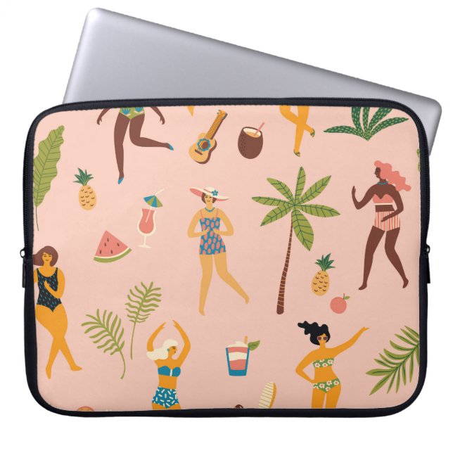 Swimsuit Ladys: Tropischer Vintager Tanz Laptopschutzhülle (Vorderseite)