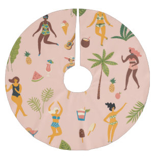Swimsuit Ladys: Tropischer Vintager Tanz Polyester Weihnachtsbaumdecke