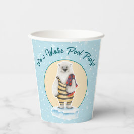 Swimsuit Polar Bear Winter Pool Party Pappbecher