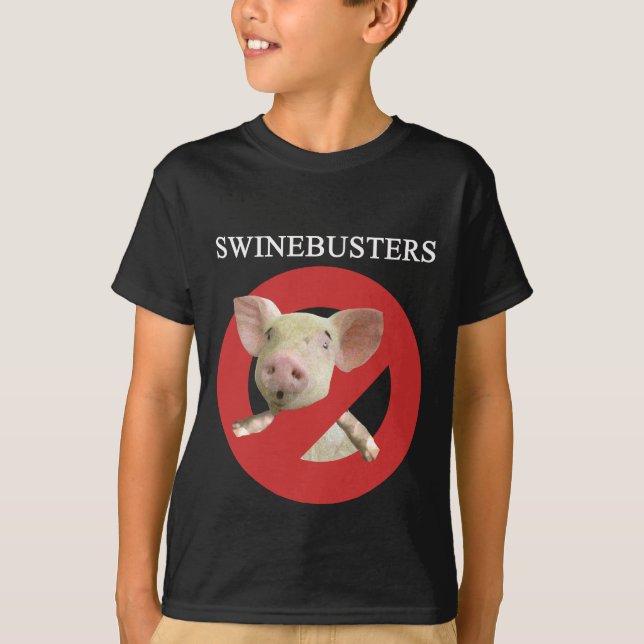 Swinebusters dunkler Jugend-T - Shirt (Vorderseite)