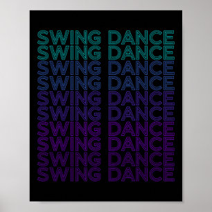 Swing Dance Dancing Retro Swing Tänzer Poster