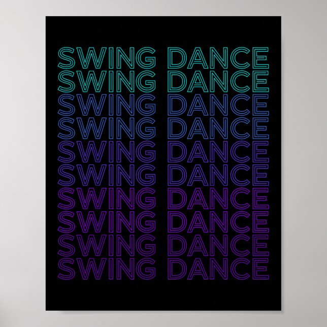 Swing Dance Dancing Retro Swing Tänzer Poster (Vorne)