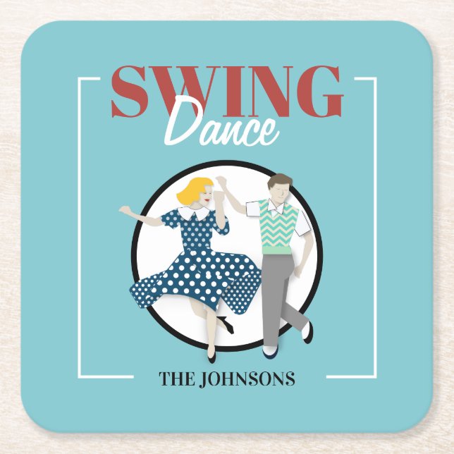 Swing Dance Rechteckiger Pappuntersetzer (Vorderseite)