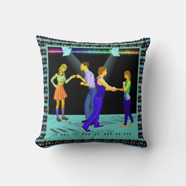 Swing Dancing Paare mit Spotlights Kissen (Vorderseite)