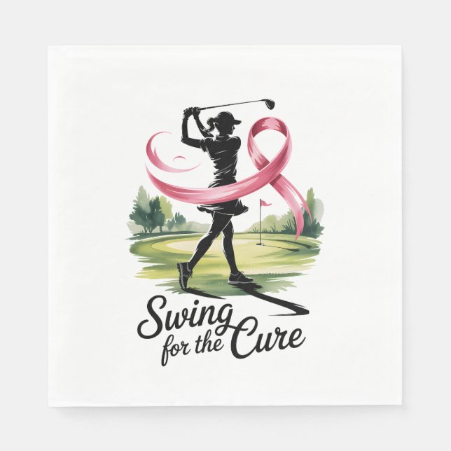 Swing for Cure Golf Breast Cancer Serviette (Vorderseite)