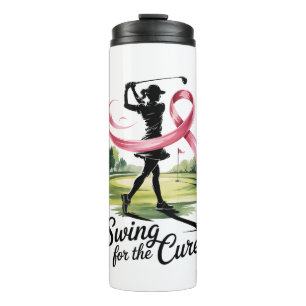 Swing for Cure Golf Breast Cancer Thermosbecher