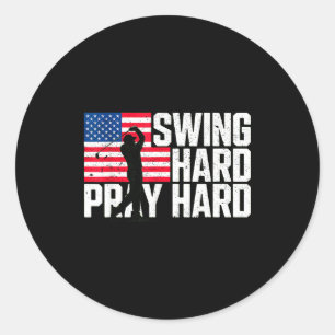 Swing hard pray hard amerikanischer christlicher G Runder Aufkleber