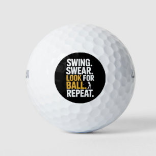 Swing Jurer Chercher La Balle Répéter Golf Golfeur
