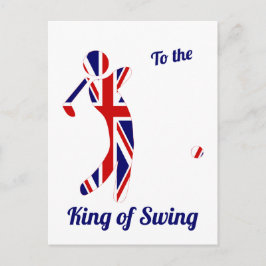 Swing King | Union Jack Golfer | Vatertag Postkarte