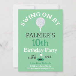 Swing On by Golfing Birthday Party Einladung